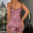 thumbnail image 3 of ZZwxWA Pajama Set for Women Summer Love Print Cami Top and Skinny Elastic Loose Fit Short Lounge Pant Sleepwear Set, 3 of 3