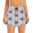 thumbnail image 2 of Picia Cute Red Crabs With Nautical Pattern Women's 2 in 1 Athletic Running Shorts High Waisted Workout Casual Gym Sweat Shorts with Comfy Liner Zipper Pockets-XX-Large, 2 of 9