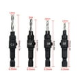 thumbnail image 2 of 4 Pieces Countersink Drill Bit HSS Portable DIY Set Woodworking DIY Bits Quick Change High-speed Steel Punching Replacement Wood Hand Tools Silver, 2 of 6