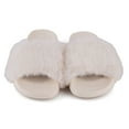thumbnail image 4 of LANREMON Winter Cute Fluffy Slippers For Women Slide-on Furry Plush Indoor and Outdoor Open Toe House Slipper Beige, 4 of 6
