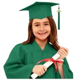 Girls Graduation Gown and Cap Set with Pockets Twill Dress for Spring ...