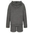thumbnail image 4 of Track Suits for Women Set Long Sleeve Half Zip Hoodie and Shorts 2 Piece Matching Set Sweat Shorts Sets Spring Fall Outfits, 4 of 4