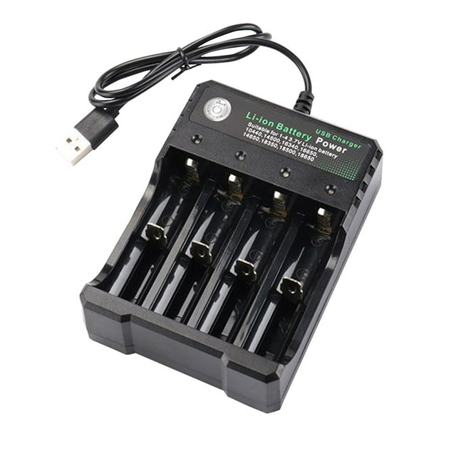 SDNall Universal Smart Charger for 18650 Batteries and Other Sizes, 4-Slot DC 5V Input with Intelligent Circuit Protection and Safety Features
