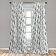thumbnail image 5 of Ambesonne Leaves Curtains, Greyscale Foliage Abstract, Pair of 28"x95", Grey and Pale Grey, 5 of 5