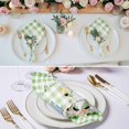 thumbnail image 2 of Cloth Napkins Set of 8 - 20x20 Inches, Easter Washable Reusable Table Napkins, Spring Gnomes Flowers Rabbit Butterfly Green Plaid Soft & Absortbent Dining Napkin for Party Wedding Hotel Restaurant, 2 of 8