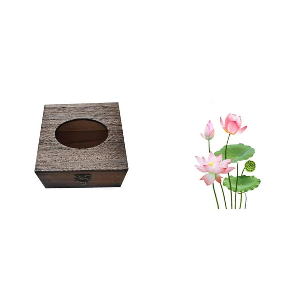 Estuche de pañuelos de escritorio,Caja de pañuelos faciales de madera estilo retro,Adhesivo de pared,Vinilo decorativo vintage para pared,ideal para dormitorio,sala de estar u oficina.,Vinilo