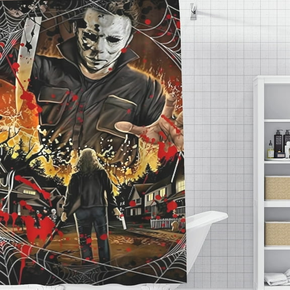 Horror Movie Michael Myers-theme Bathroom Shower Curtain Home Decor,Bath Curtains Durable Waterproof Bath Curtain , Adluts Girls Boys Bathroom Decor House Gifts 52x71inch（130cmX180cm）