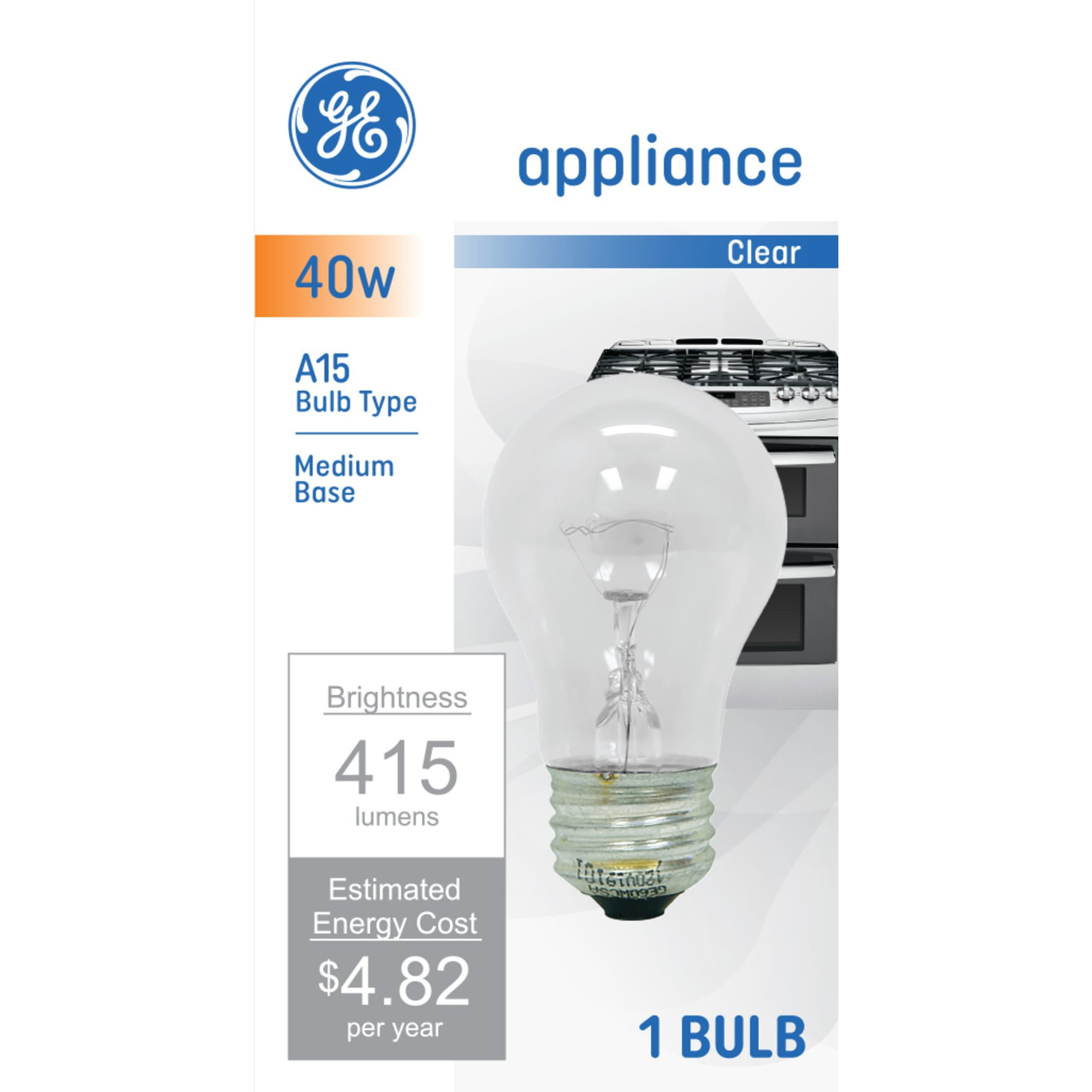 GE appliance 電球 40W A15 2個セット　90957 GE Incandescent Light Bulb, 40 Watt, Soft White, A15 Appliance