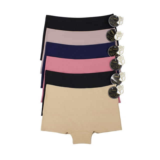 Paquete de Bóxer para Dama Adda Lingerie Modelo Emma, Boxer sin costuras, Colores surtidos