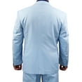 thumbnail image 4 of Sharp Hand Tailored Mens 2pc. 2 Button Linen Blend Suit w/1 Pair of Socks - Blue, 4 of 4