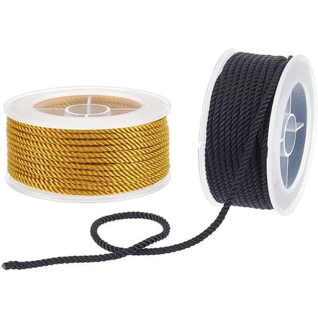 2Rolls 2 Colors 3-ply Nylon Milan Cord for Woven Bracelet Necklace Making Mixed Color 2.5mm 1roll/color