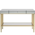 thumbnail image 4 of Chelsea Lane Pacey Mirrored Sofa Table with Metal Frame, Champagne Gold, 4 of 4