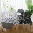 thumbnail image 5 of SKYSONIC 60"x120" Square Tablecloth with Snowflake Black and White Background Prints, Anti-Wrinkle and Smooth Table Cloth for Kitchen/Home Party Decoration, 5 of 7
