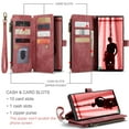 thumbnail image 4 of Tarise for Samsung Galaxy S23 Ultra Case Wallet for Women and Men, Galaxy S23 Ultra Case, PU Leather Magnetic Flip Wristlet Zipper Card Holder Business Cover for Samsung S23 Ultra 5G (6.8"), Red, 4 of 9