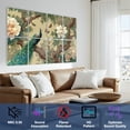 thumbnail image 3 of 8 Pack Art Acoustic Panels Sound Absorbing Chinoiserie Bird Animal Yellow Beige Peacock Elaborate Tail Decorative Soundproof Wall Panels Self Adhesive for Nursery Game Room Bedroom 48"x32", 3 of 7