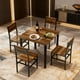 thumbnail image 1 of Comedor 4 Sillas con Mesa Cuadrada de Madera y Base Metálica – Color Nogal Oscuro, 1 of 9