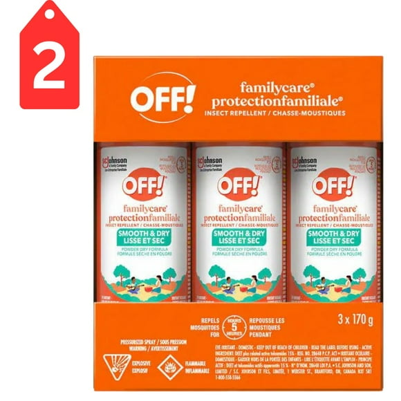 OFF! Familycare Smooth & Dry Insect, Mosquito and Tick Repellent, 6 x 170g