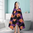 thumbnail image 6 of Purple Halloween Black Cats and Pumpkins Hooded Bath Towel，60"x35" for Ages 3 To 12 Kids, Quick Dry Lightweight Soft Microfiber Hood Beach Towel Cover Up for Kids, 6 of 7