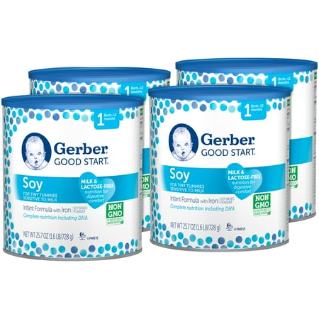 Gerber Good Start Soy Infant Formula (Pack of 4) Non-GMO Stage 1, 25.7 oz