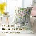 thumbnail image 2 of Spring Floral Daisy Throw Pillow Cover 18x18 Inch Pack of 2 Green Wildflower Cushion Pillow Case Square Cotton Spring/Summer Flowers Pillowcase for Flowers Party Bed Sofa Home Car Bedroom Outdoor, 2 of 6