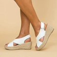 thumbnail image 3 of Women Mid Wedge Espadrilles Sandals Summer Platform Ankle Strap Shoes Size, 3 of 5