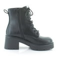 thumbnail image 3 of Madden Girl Womens TALENT Faux Leather Lugged Sole Combat & Lace-Up Boots, 3 of 8