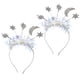 thumbnail image 4 of ColoMX 1 juego 2 piezas hermosas diademas navideñas diademas de estrella y luna de año nuevo (plateado), 4 of 7