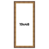 19x48 Frame Vintage Gold Solid Wood Picture Frame | 2.5 Inch Moulding Width | Ornate Bronze Museo