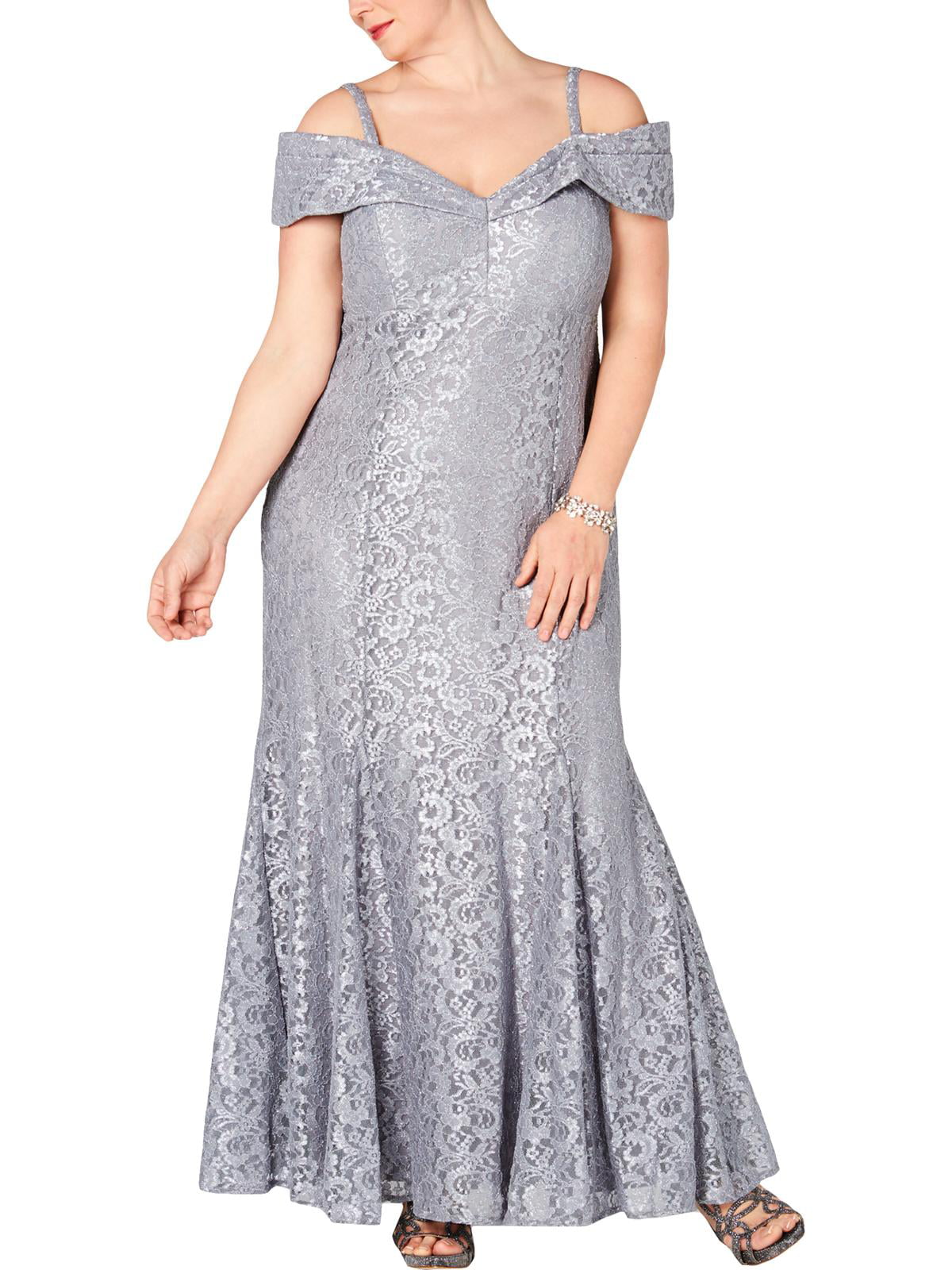 R&M Richards Womens Empire Waist Glitter Formal Dress - Walmart.com