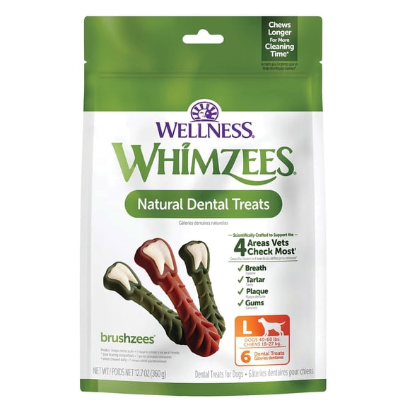 Whimzees , Friandise Dentaire, Pochette Valeur Étoile pour Brosse à Dents - L-6 Pce