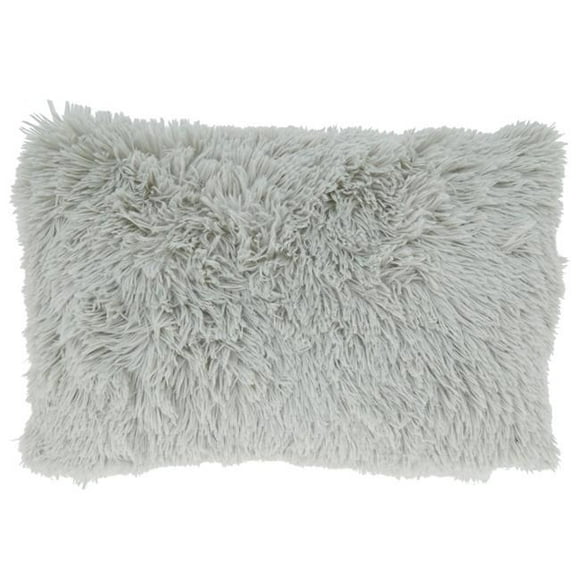 Saro 1601.FG1220BD 12 x 20 Po Classique Fax Fourrure Coussin à Jeter Oblongue avec Duvet de Remplissage&44; Brouillard