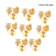 thumbnail image 2 of Matsuzay 100 juegos de bandejas para orejas, accesorios para hacer pendientes de acero inoxidable, topes para pendientes planos hipoalergénicos, Artesanía Color dorado/ 12 mm Matsuzay HA061131-14, 2 of 6