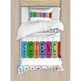 thumbnail image 3 of Periodic Table Duvet Cover Set Queen Size, Science Letterings with Capital Elements School Students Chemistry Lovers, Decorative 3 Piece Bedding Set with 2 Pillow Shams, Multicolor, by Ambesonne, 3 of 3