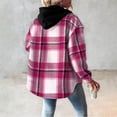 thumbnail image 6 of Vinsonshop Women's Shacket Women's Fleece Jacket Womens Plaid Shirts Long Sleeve Winter Coats for Women Fleece Shacket Women Fleece Coats for Women Womens Coats and Jackets Pink S, 6 of 6