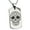 Silver, variant on Stainless Steel Day of the Dead Calaveras Mischievous Skull Engraved Dog Tag Pendant Necklace