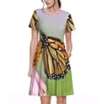 thumbnail image 1 of Balery A monarch butterfly Vestidos sueltos de manga corta para mujer, vestidos de verano 2025, vestidos casuales de corte A con vuelo., 1 of 6