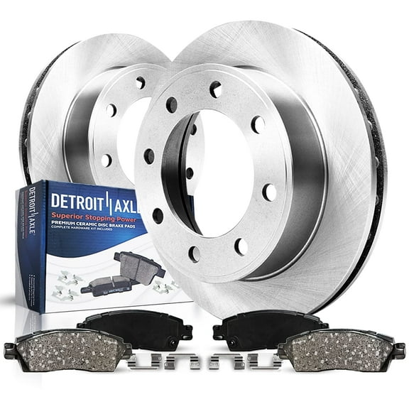 Detroit Axle - Rear Brake Kit for GMC Chevy Silverado Sierra Suburban Avalanche Yukon XL 2500 3500 Disc Brake Rotors Ceramic Brakes Pads w/ Hardware Replacement