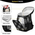 thumbnail image 3 of Backpack Cooler lunch bag 36 Can Capacity Insulated Bag for Camping, Beach, Hiking & Travel Black and White Lace Pattern, 3 of 7