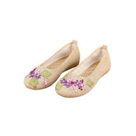 

Audeban Womens Loafers Mary Jane Flats Chinese Flower Embroidered Casual Cloth Shoes NEW