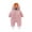 Pink, variant on Winter Baby Boys Romper Warm Hooded Jumpsuit One-Piece Footies, Sizes 3-6M