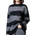 thumbnail image 4 of Fortune Women Loose Sweaters Stripes Knit Sweatshirt Long Sleeve Ripped Pullover Tops, 4 of 9