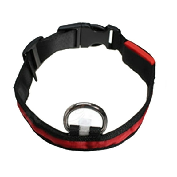 LED Dog Collar - Keeps your dog safe and easy to see in the dark. Water Resistant- Three modes (Red - Large)