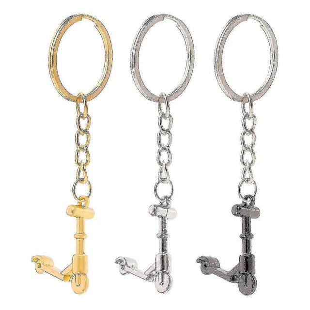 3-Piece Mini Scooter Keychain Set - Adorable Key Rings for Keys and Bags