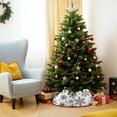 thumbnail image 6 of Christmas Tree Collar Red Velvet Folable Snowflake Christmas Tree Ring Tree Skirt for Artificial Trees Base Stand Cover Christmas Tree Decoration Tree Basket for Party Home Decorations, 6 of 7