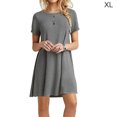 thumbnail image 1 of Vestido Mujer Verano Camiseta Larga Vestido De Manga Corta De Color Sólido, Gris, XL Methold AP001906-09, 1 of 4