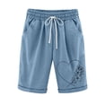 thumbnail image 1 of Pantalones Cortos Casuales Impresos de la Cintura Elástica con Bolsillos, Pantalones Casuales para Todo el Uso Diario de la Temporada, 1 of 3
