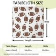 thumbnail image 2 of Brown Footballs Pattern Square Fitted Tablecloth with Elastic Edge,Square Table Cover,Washable Elastic Table Cover for Home Kitchen Party Decor 34"x34", 2 of 6