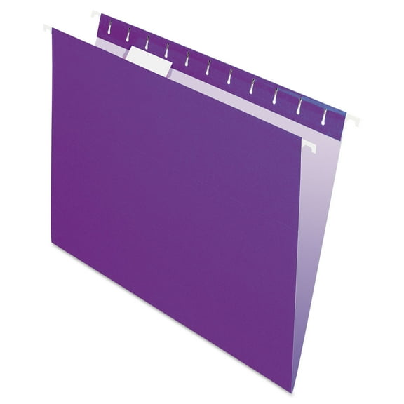Pendaflex 81611 1/5-Cut Tabs Letter Size Colored Hanging Folders - Violet (25/Box)