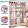 thumbnail image 3 of Yayeee Window Curtains Light Filtering 63"x52" Grommet Panel Pair Home Living Room Decor, Light Pink Doughnuts, 3 of 7