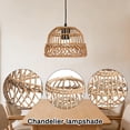 thumbnail image 3 of HaCpiu Rattan Woven Pendant Lampshade, 8.2" Yellow Boho Hand-Woven Chandelier Shade, Rattan Dome Light Cover for Dining Room, Living Room & Bedroom, 3 of 5